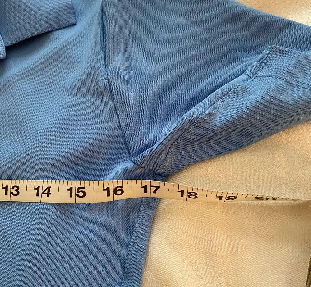 Nike Golf Polo Shirt Cropped Short Sleeve Blue M - Image 7