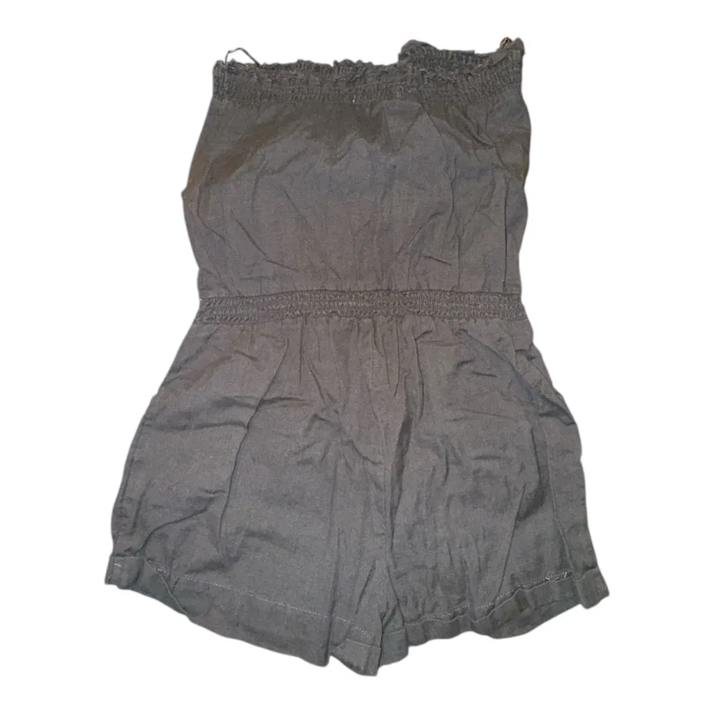 American Eagle Outfitters Charcoal Strapless Jumpsuit - Image 4