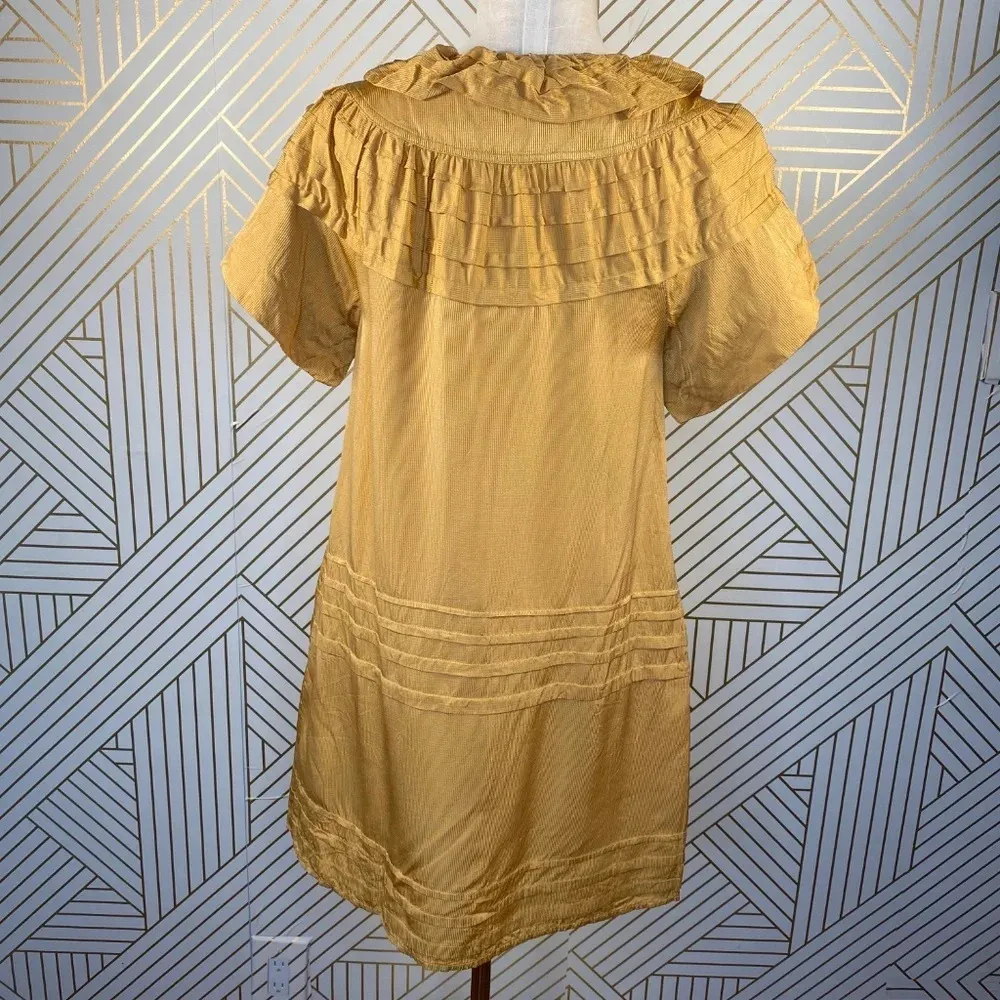Marc Jacobs Mustard Yellow Silk‎ Ruffle Dress - Image 7
