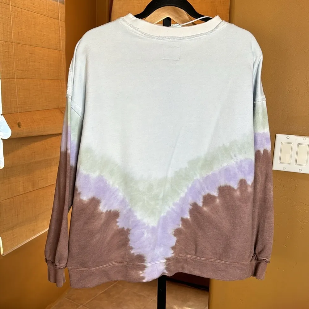 Free People Movement Ombre Metti Crew Sweatshirt Size Small Oversized Blue - Image 12