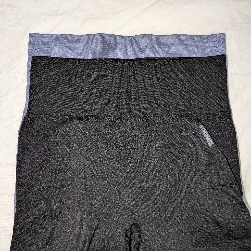 NWOT Gymshark Flex & Eyelet Leggings Lot Of 2 Small Black/Lilac - Image 2