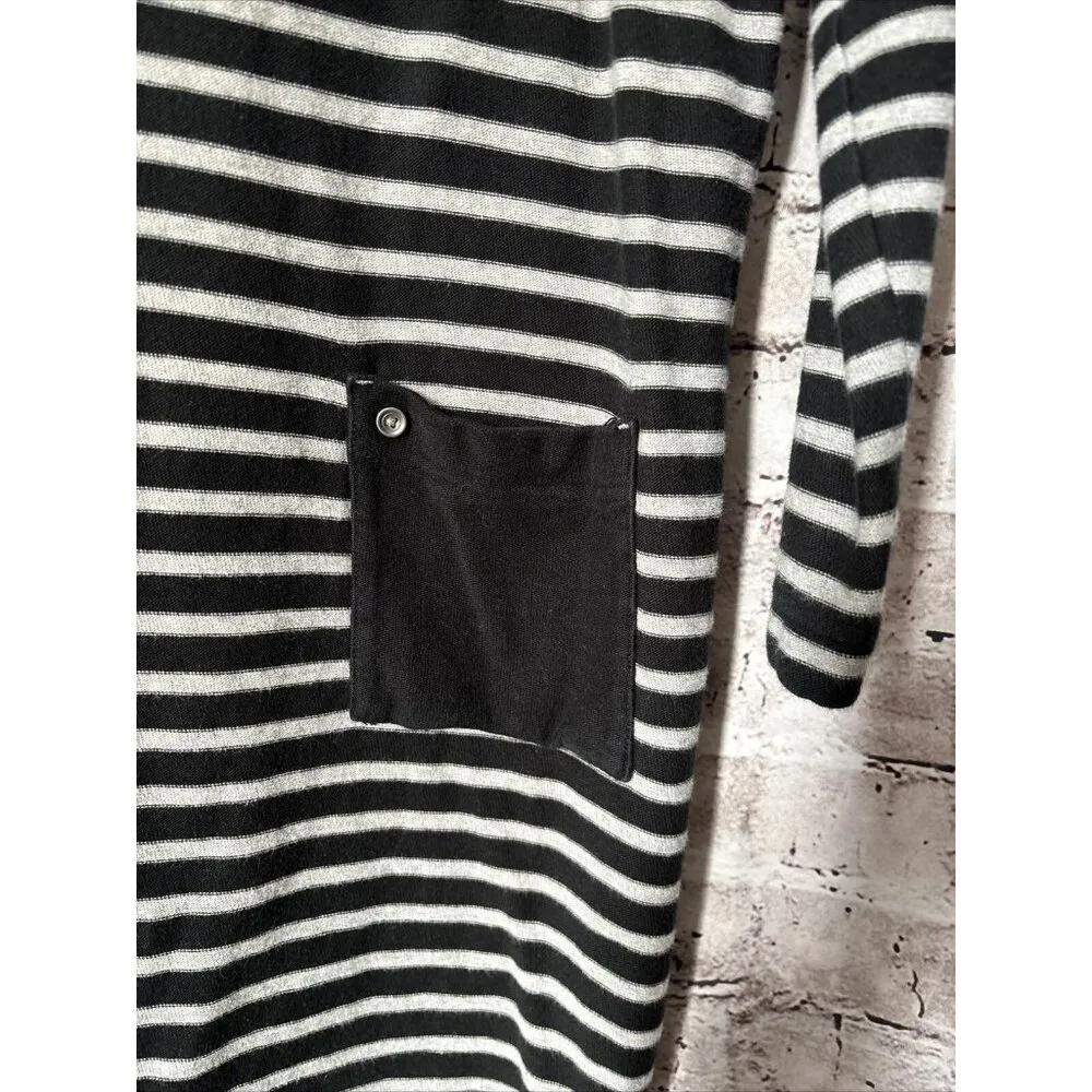 J. Jill Black‎ Grey Striped Long Sleeve TShirt Dress Cotton Women’s M Gray Size M - Image 2