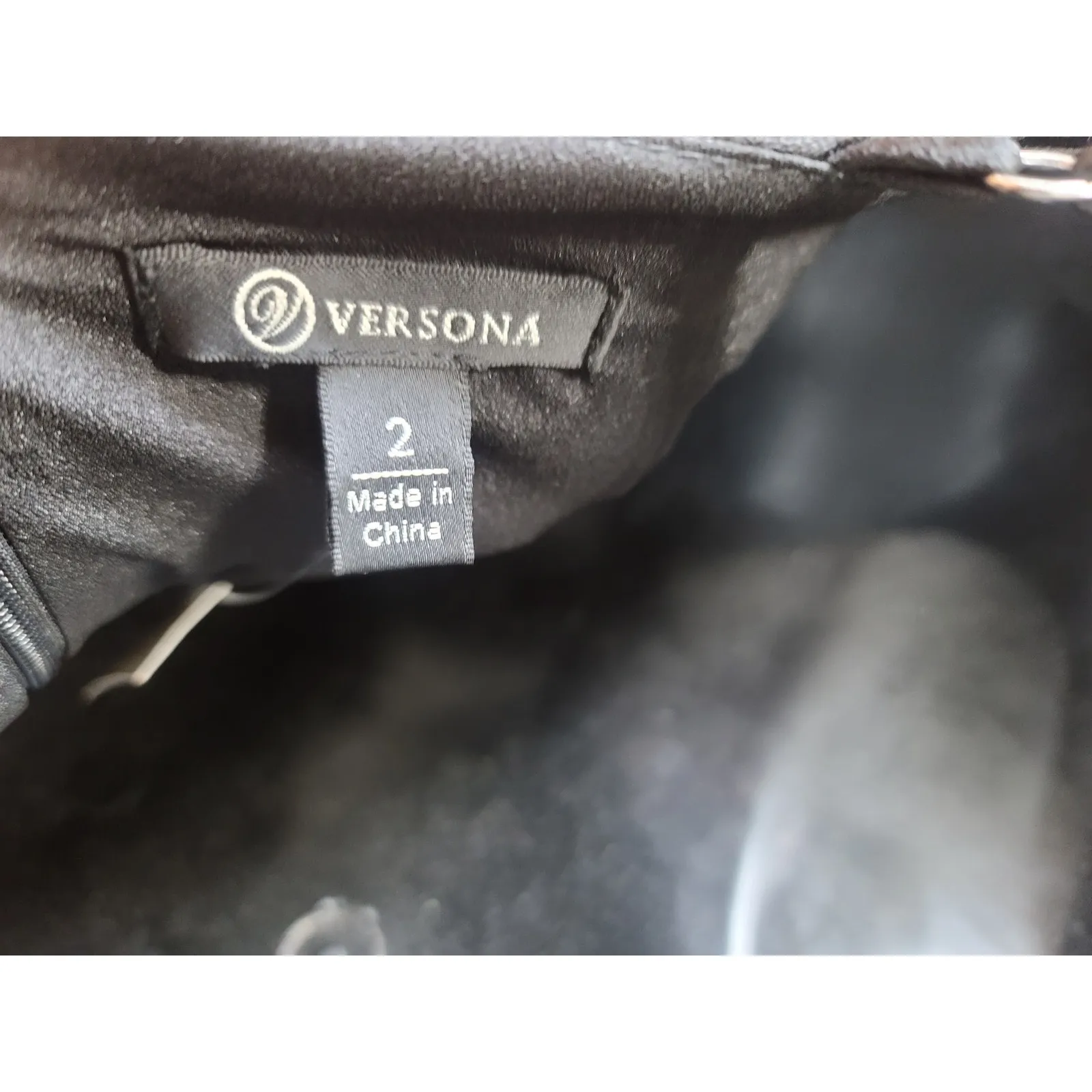 Versona Dress Womens Size 2 Black Sleeveless Fit and Flare Textured Party - Image 3