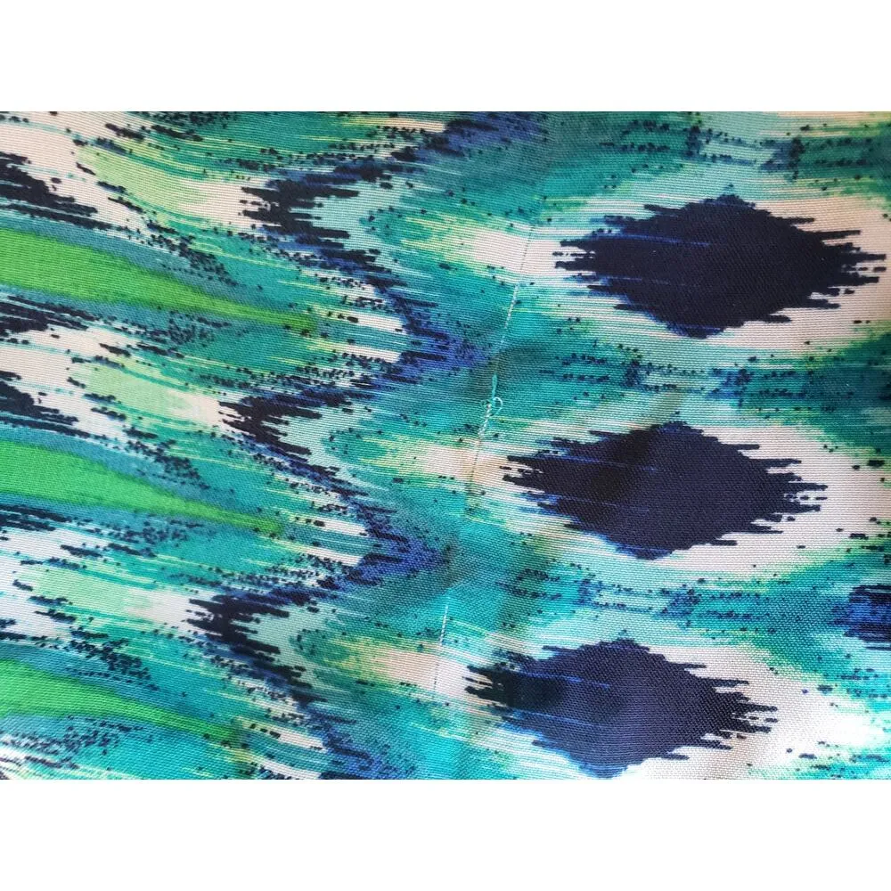 Faded Glory Long Maxi Dress Women 2X Green & Blue Ruffle Strap V-Neck Sleeveless - Image 9