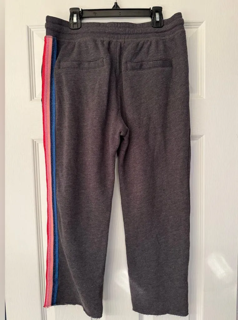 Spiritual Gangster Cropped Striped Leggings Women’s Grey Size Small - Image 5