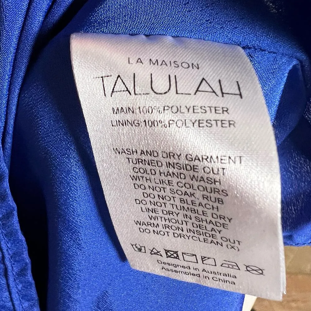 La Maison Talulah Sorrento Blue Polka Dot Print Sweetheart Midi Dress Size S - Image 11