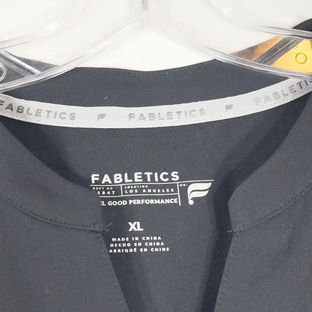 Fabletics  XL Scrub Top Evolve 3 Pocket Black Solid Oversized Wrinkle Resist 1460 - Image 13