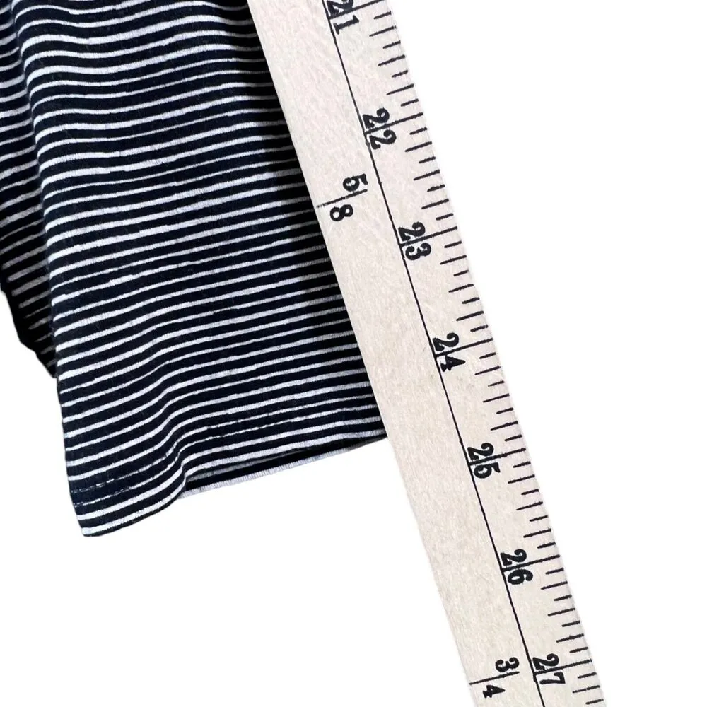 J Jill Wearever Cardigan Womens S Black White Stripe Open Front Soft Knit Travel - Image 8