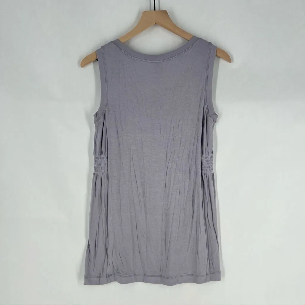 CAbi Huddle Tank Light Gray Lavender Scoop Neck Shirred Waist‎ Tank Top Size S - Image 8