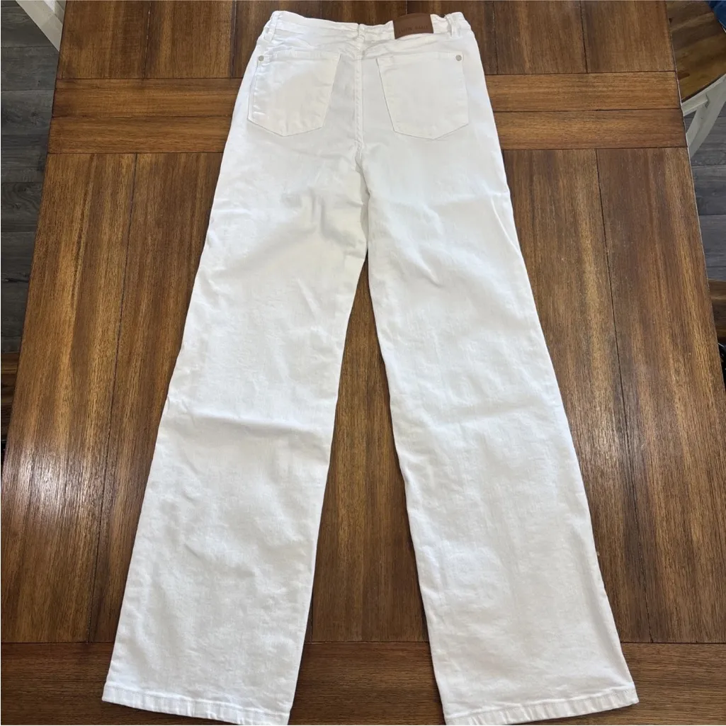 Judy Blue Braided Waistband Wide Leg Jeans White- Sz 9/29 - Image 10