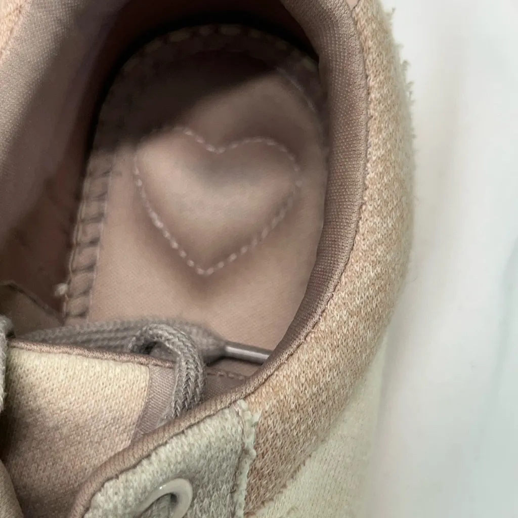 ROCKET‎ DOG CHERRY PLATFORM PLUSH FOAM SNEAKERS 9.5 BEIGE/PINK GRAY LACES PREOWN - Image 6