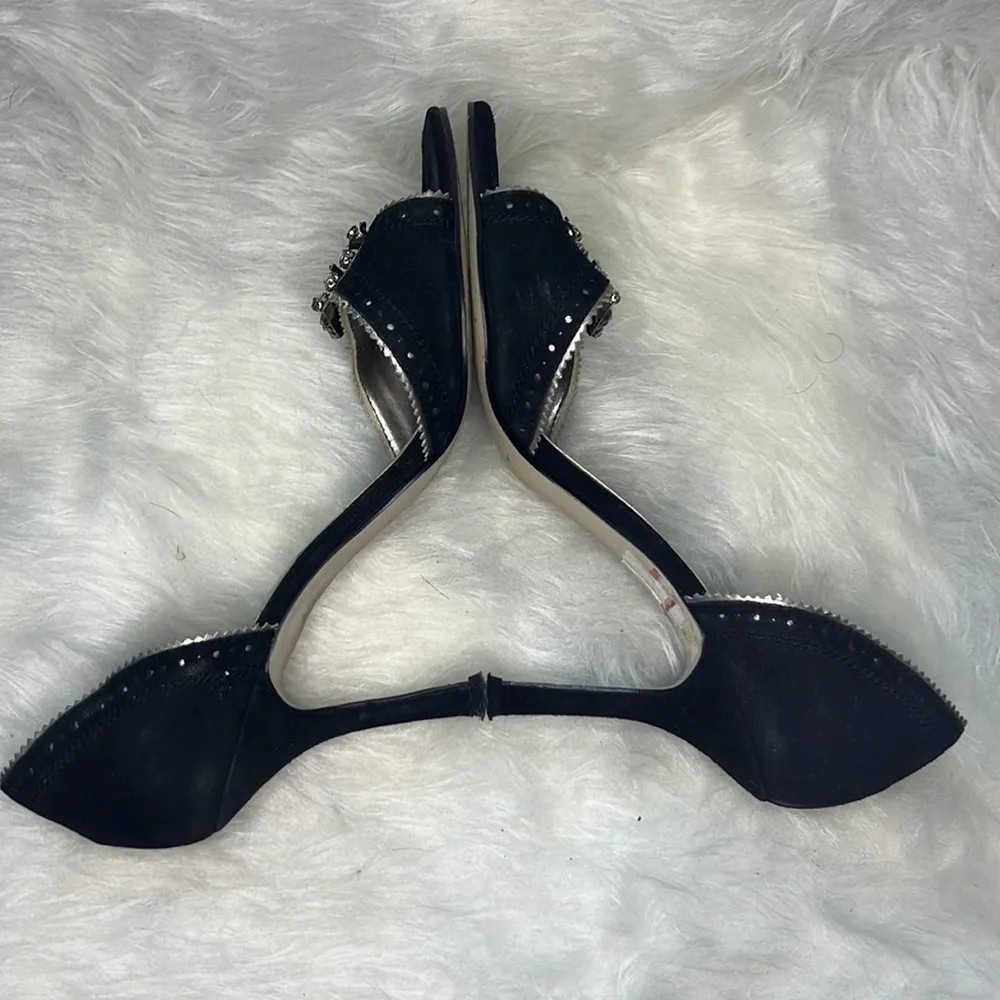 Rampage Black suede and embellished heels 8M. - Image 3