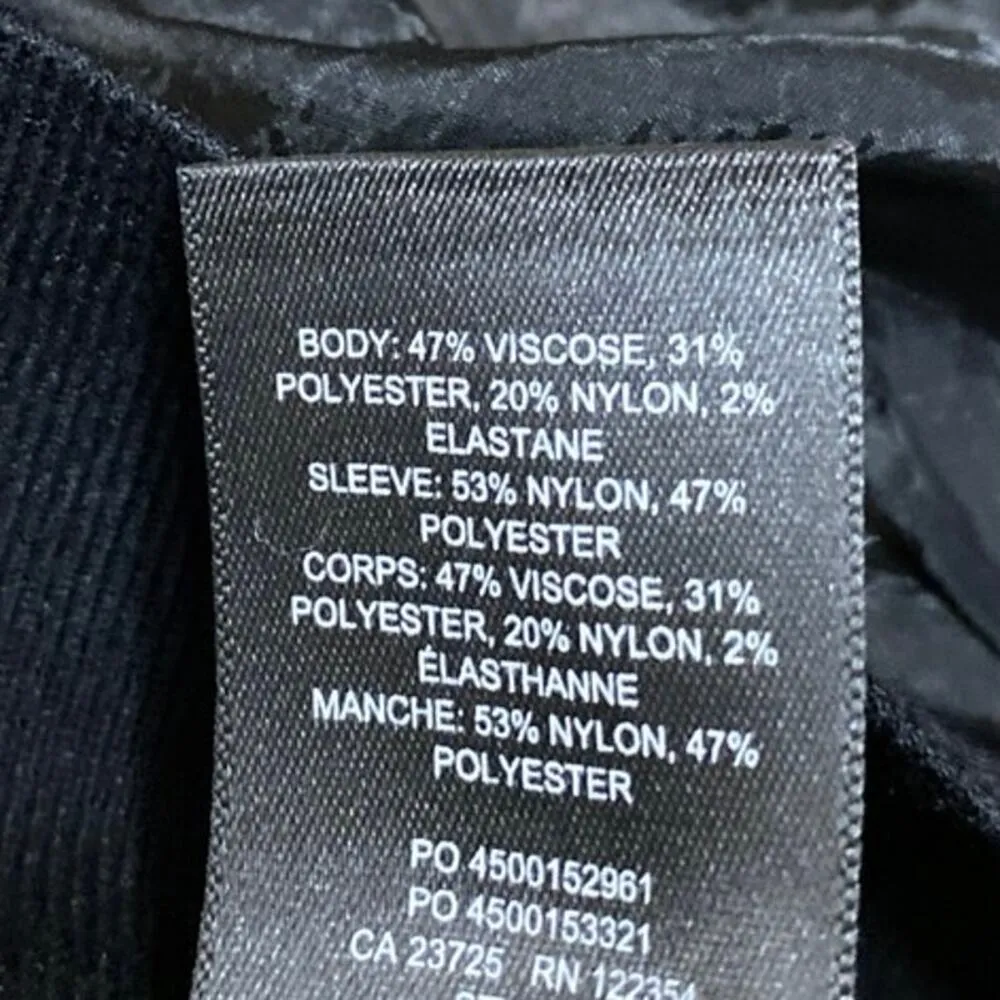 Aritzia Wilfred Black Mesh Puff Short Sleeve Ribbed Knit Blouse Crop Top Size XS - Image 4