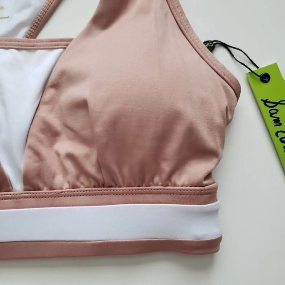 Sam Edelman Tan And White‎ Colorblock Sports Bra - Image 4
