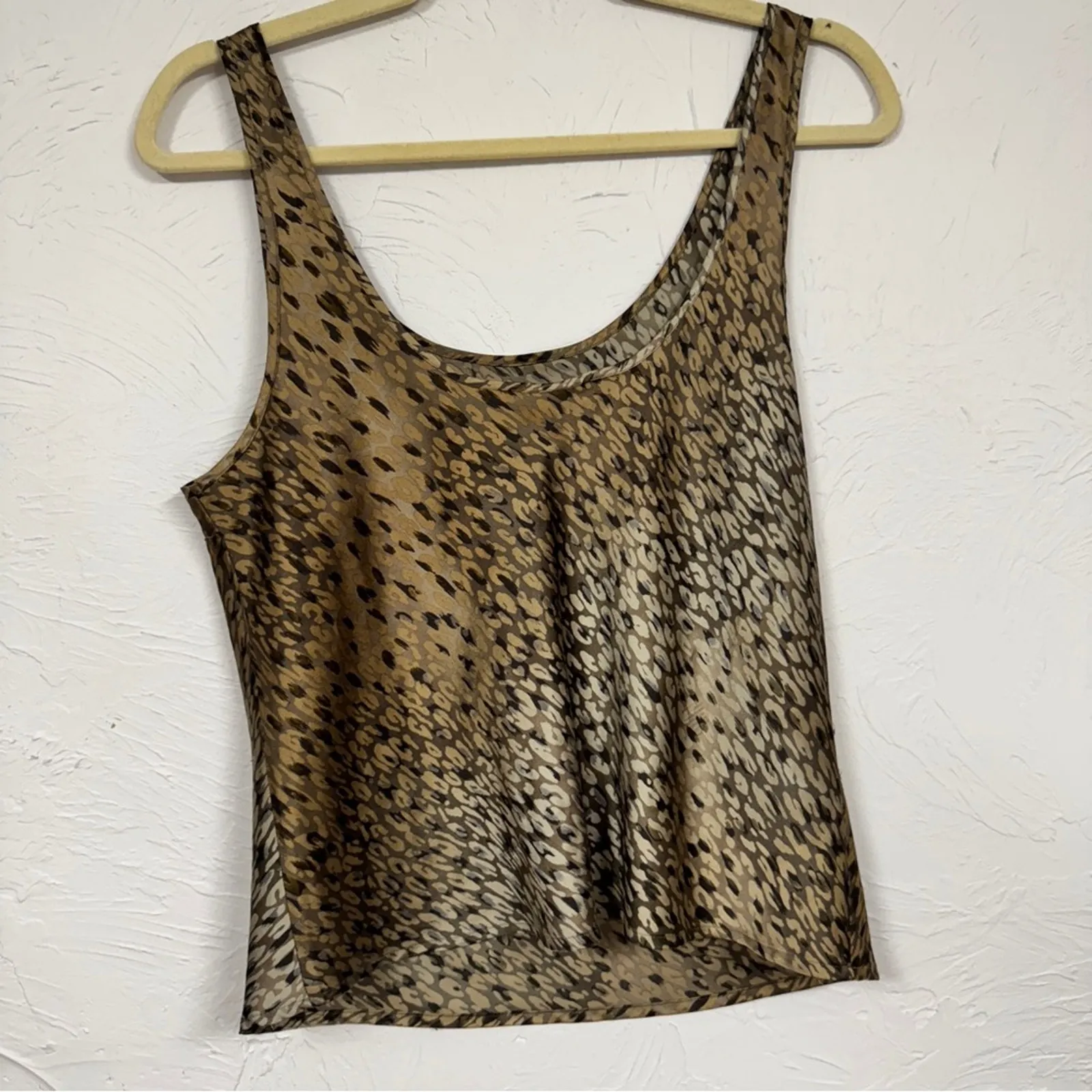 Victoria Secret Brown Animal Print Camisole Tank Top Women’s M Glam Satin Blouse - Image 9