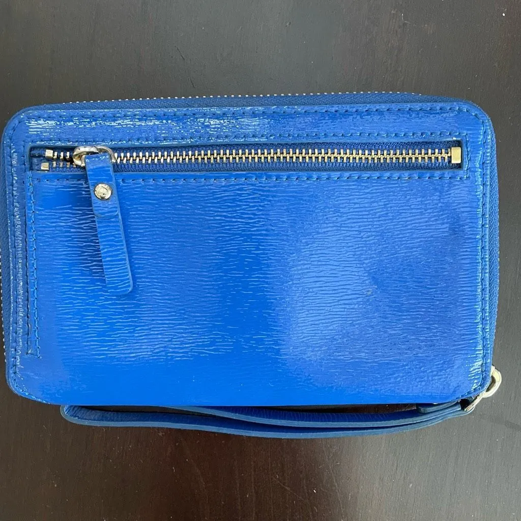 Kate Spade Laurie Cedar Street Patent Leather Wallet Wristlet Orbit Blue - Image 3