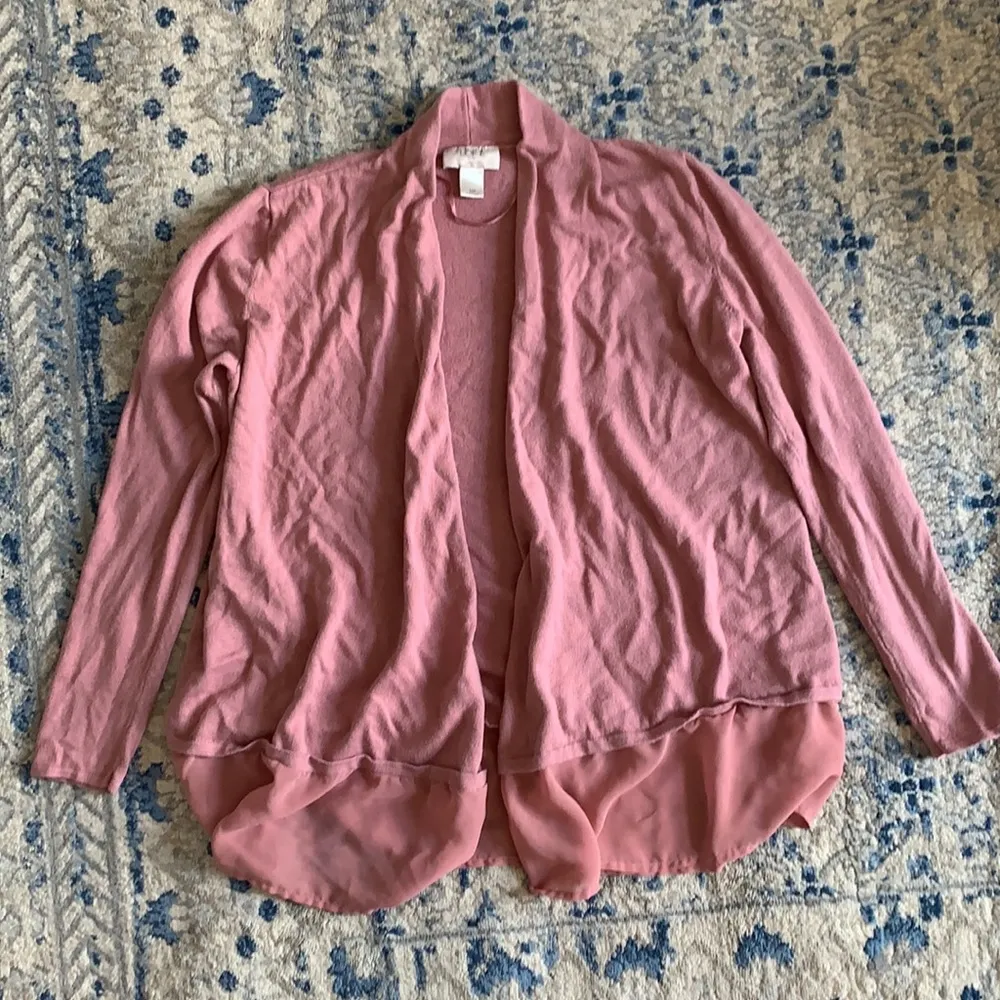 Outlet Mauve Mixed Media Cardigan - Image 2