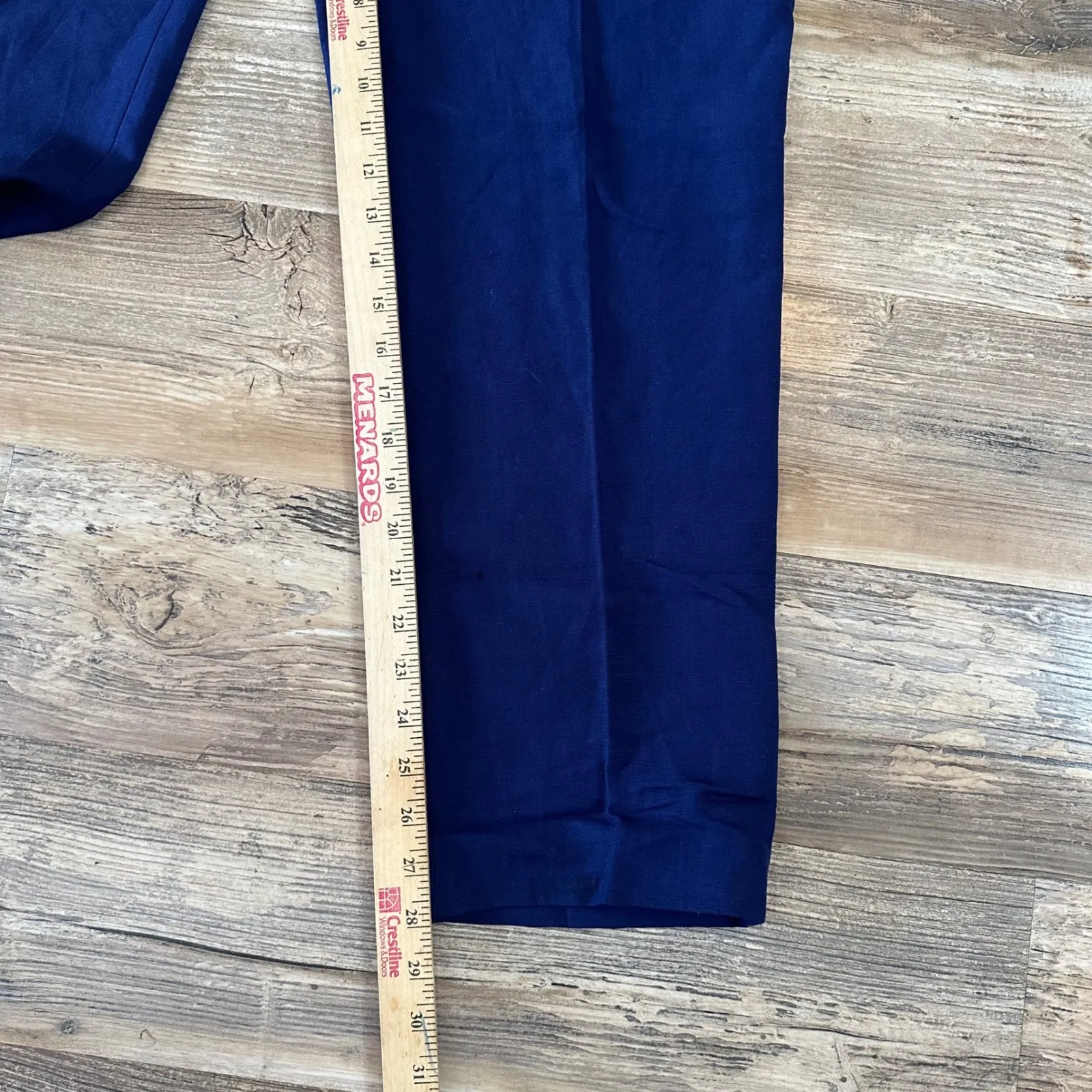 Anne Klein‎ Womens 10 Cropped Pants Blue Linen Blend Career Casual - Image 9