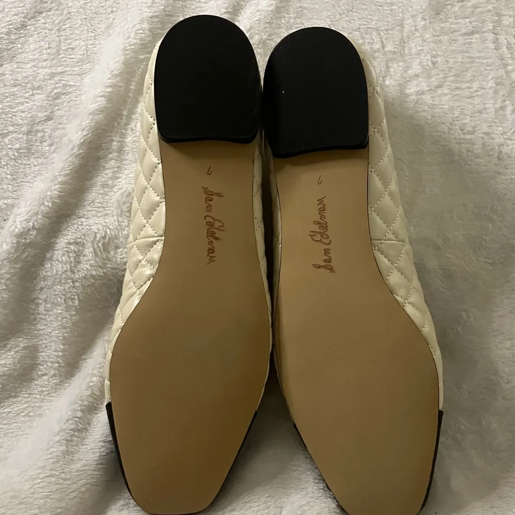 Sam Edelman Ivory Quilted Flats - Image 4