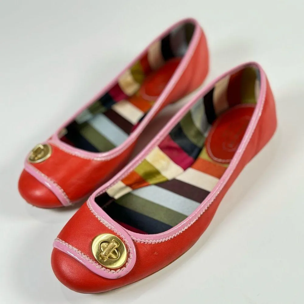 Coach Turn Lock Ballet Leather Slip On Flat Women’s Size US6 - Image 3