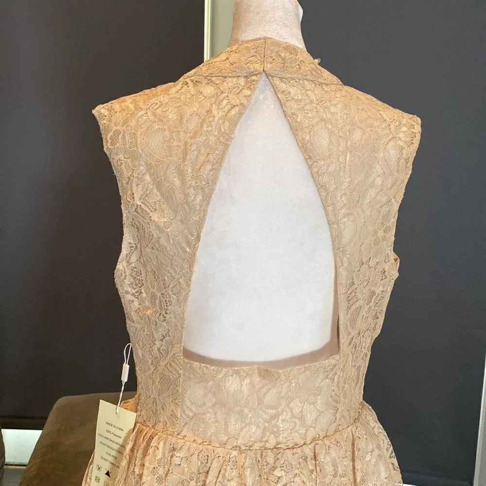 Women’s Short Halter Homecoming Party Dress Open Back Side Zip Size M NWT Size M - Image 6