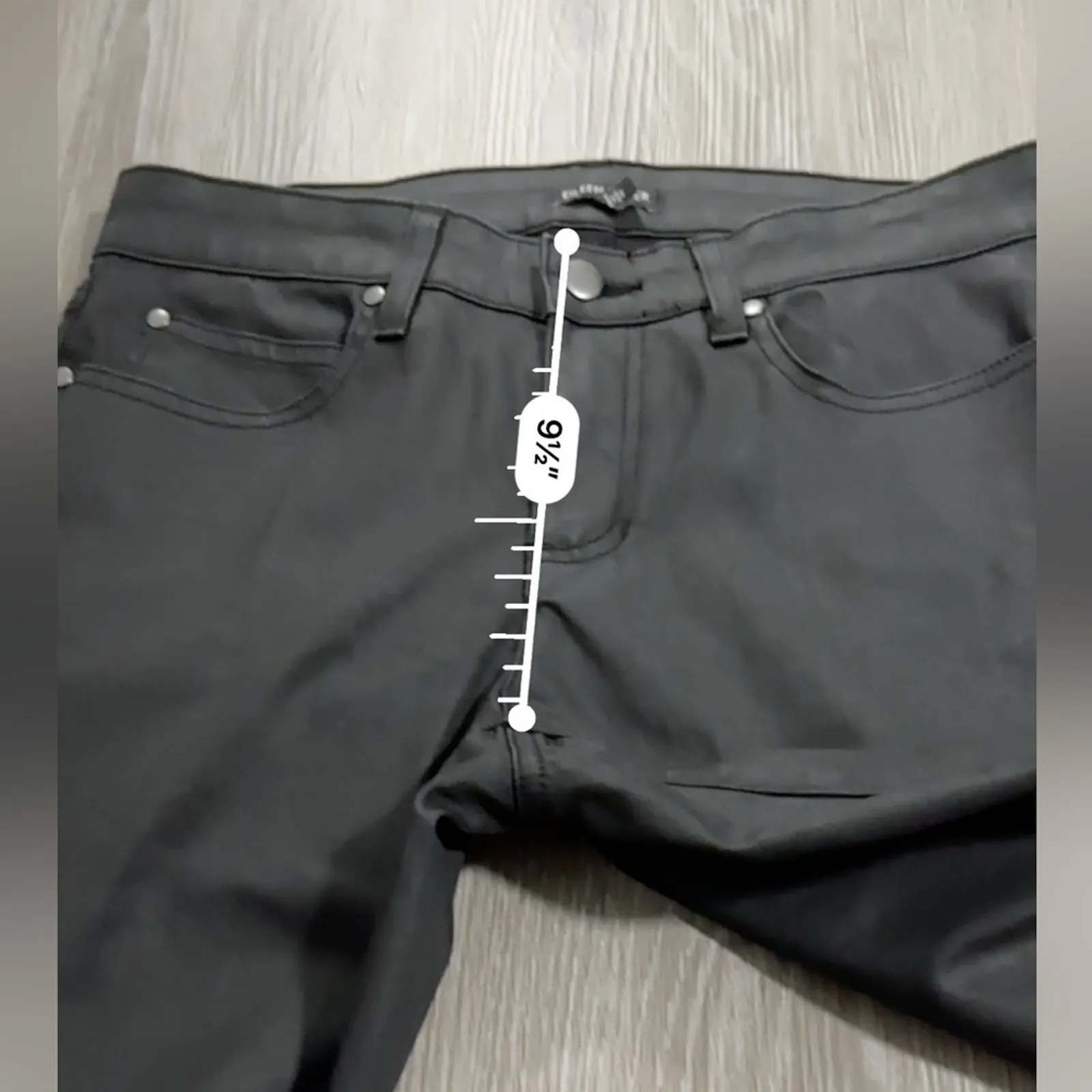 Eileen Fisher Black Coated Light Stretchy Denim Mid‎ Rise Skinny Pants Size 6 - Image 9