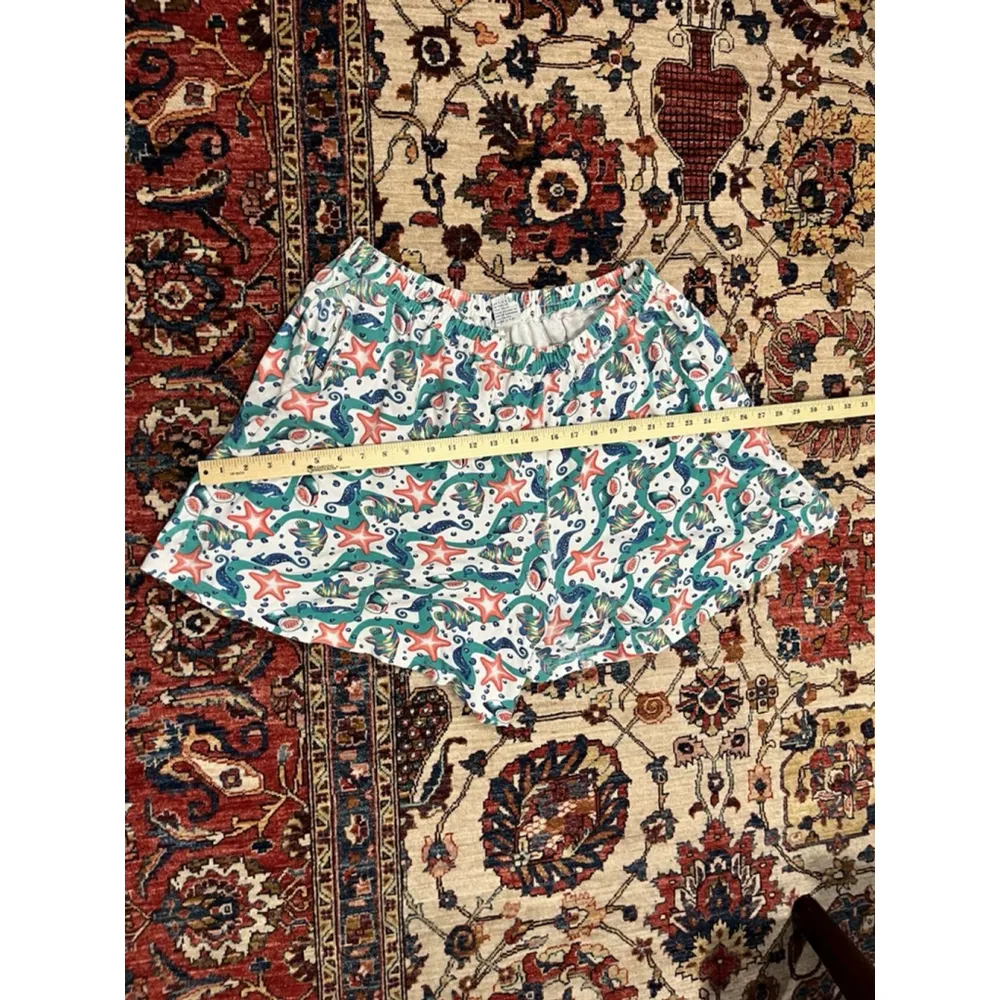 Vintage Chaus Pull On Stretchy Nautical Fish Starfish Novelty Ocean Print Shorts Blue Size 2X - Image 3