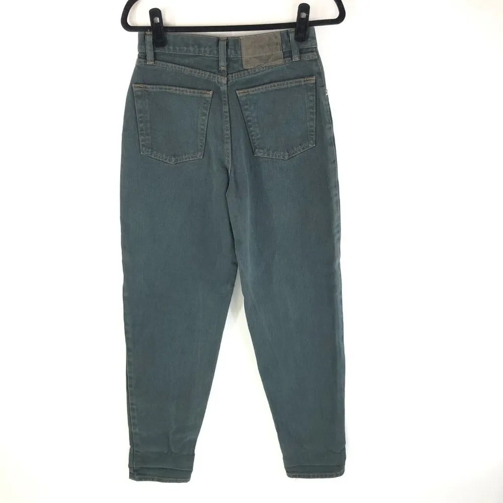 Abercrombie & Fitch Womens Mom Jeans Vintage Tapered High Rise Dark Green 4 - Image 2