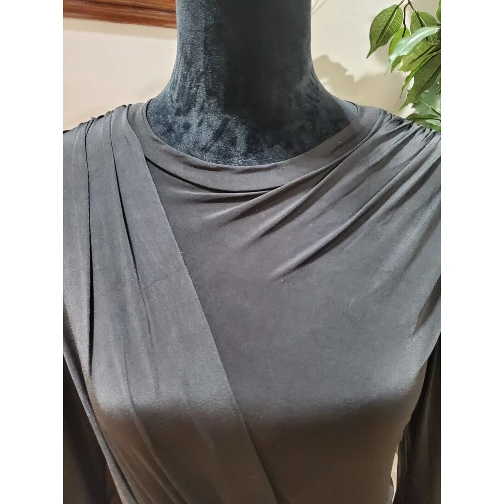 LNA Women's Black Polyester Round Neck Long Sleeve Pullover Blouse Size Large - Image 4