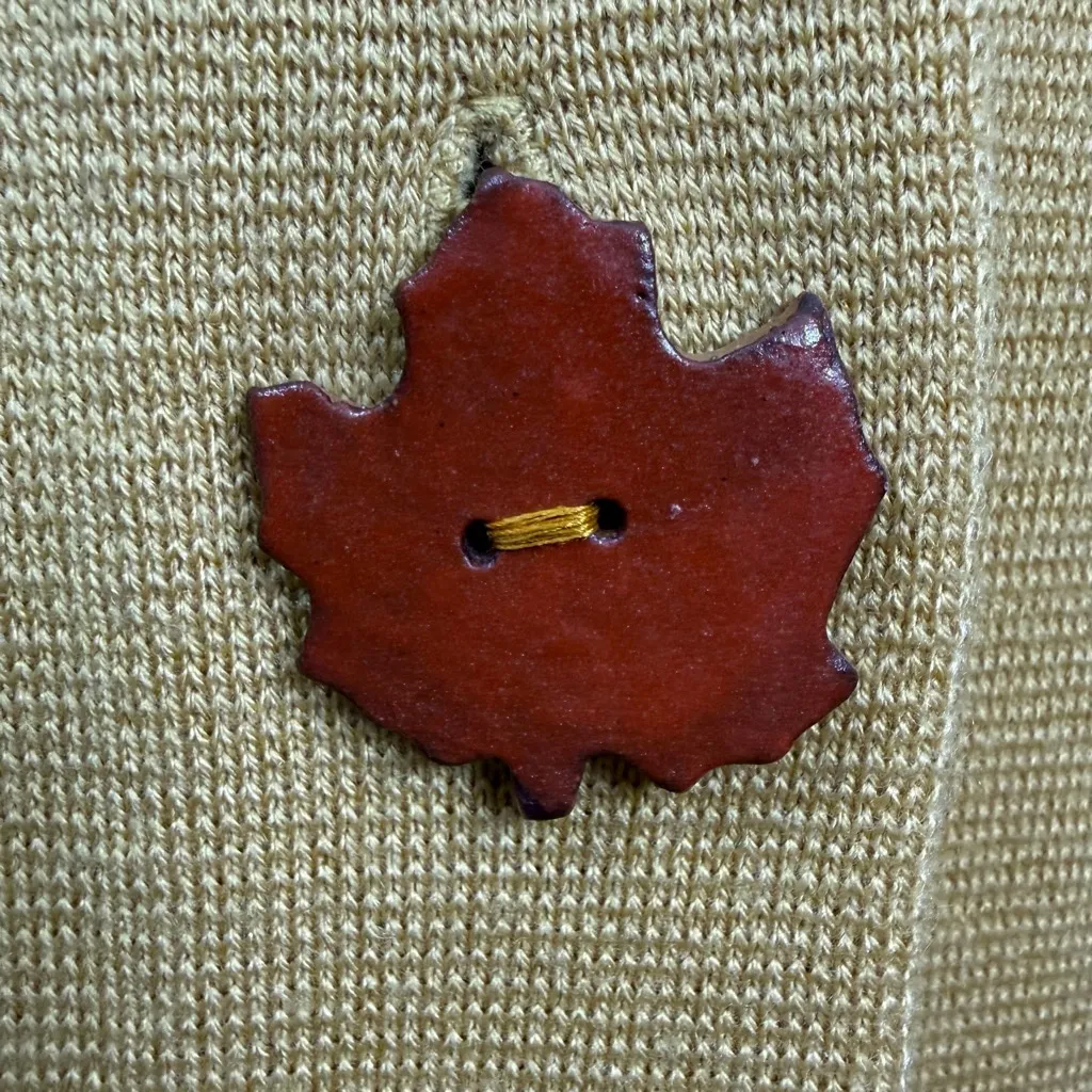 Kasper Mustard Yellow Wool Blend Cardigan Jacket S Leaf Buttons - Image 10