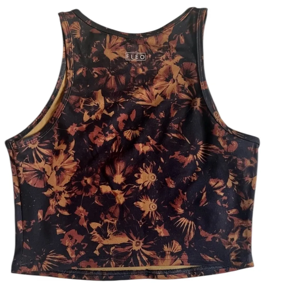 Fleo Tempo Crop Tank Floral Jourdaine dark gold botanic size Medium - Image 2
