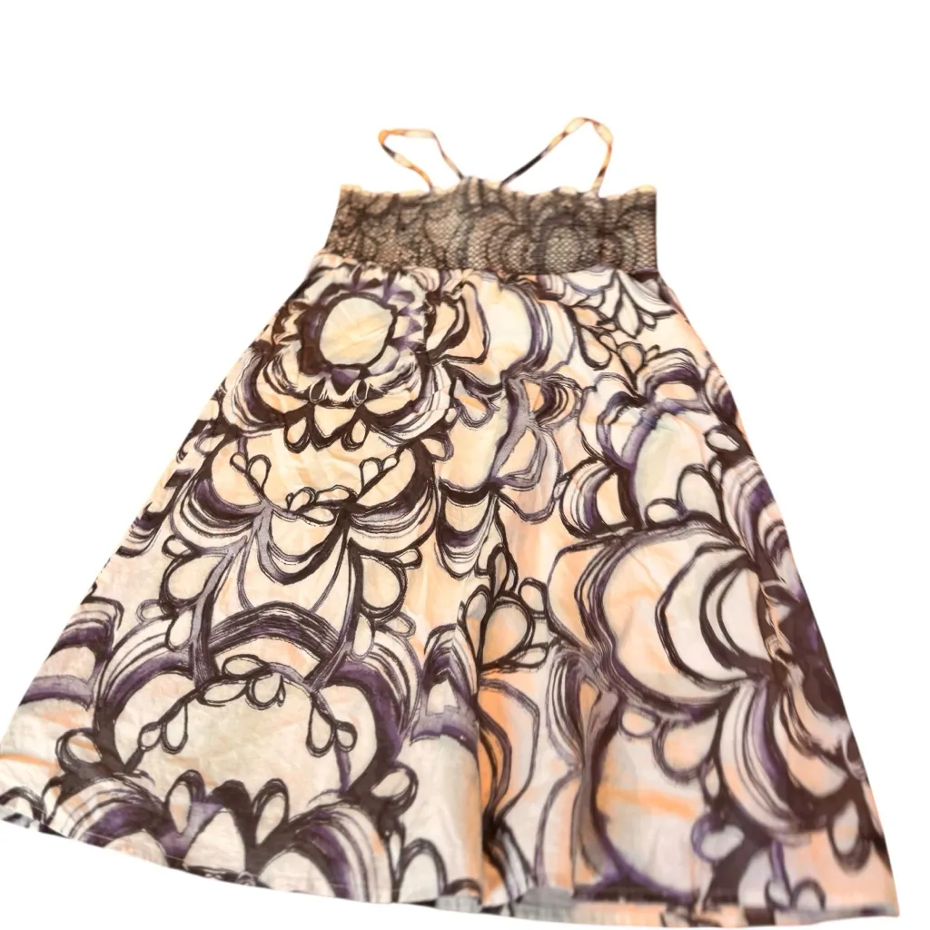 Esprit Y2K Pastel Green & Blue Smocked Floral Sundress Size US 8 Cotton Lined - Image 5