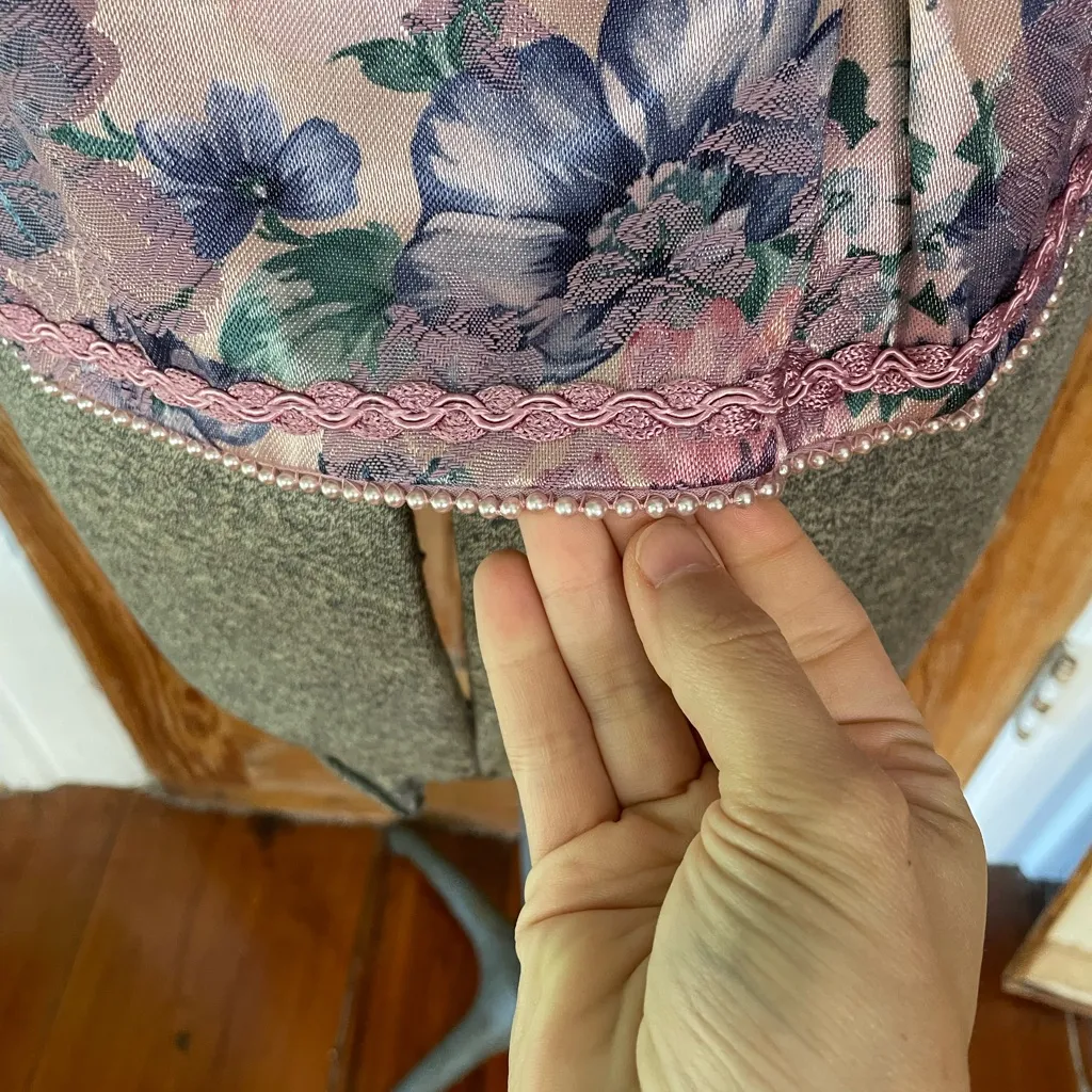 Vintage Nah Nah Collection Floral Rose Brocade Jacket Braided Trim Size M Pink Size M - Image 6