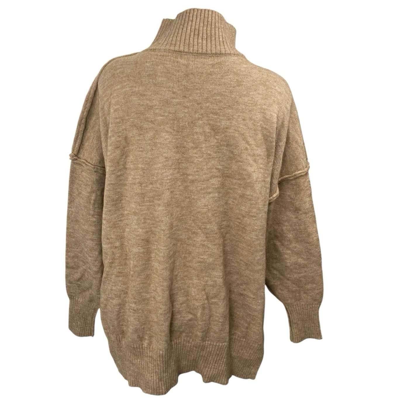 Commense Women's Tan Beige Khaki Turtleneck Knit Pullover Sweater Top Size XS - Image 2