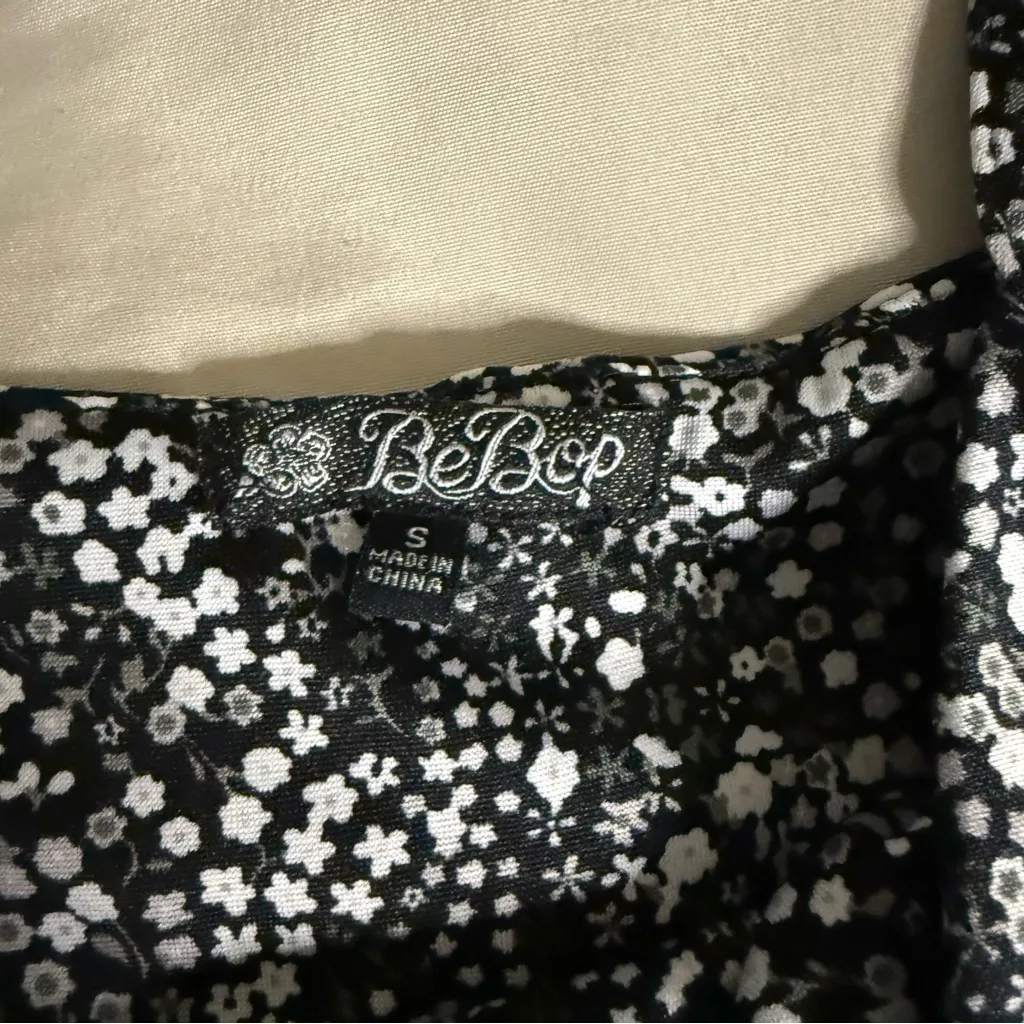 BeBop Black and White Floral Midi Dress - Image 2