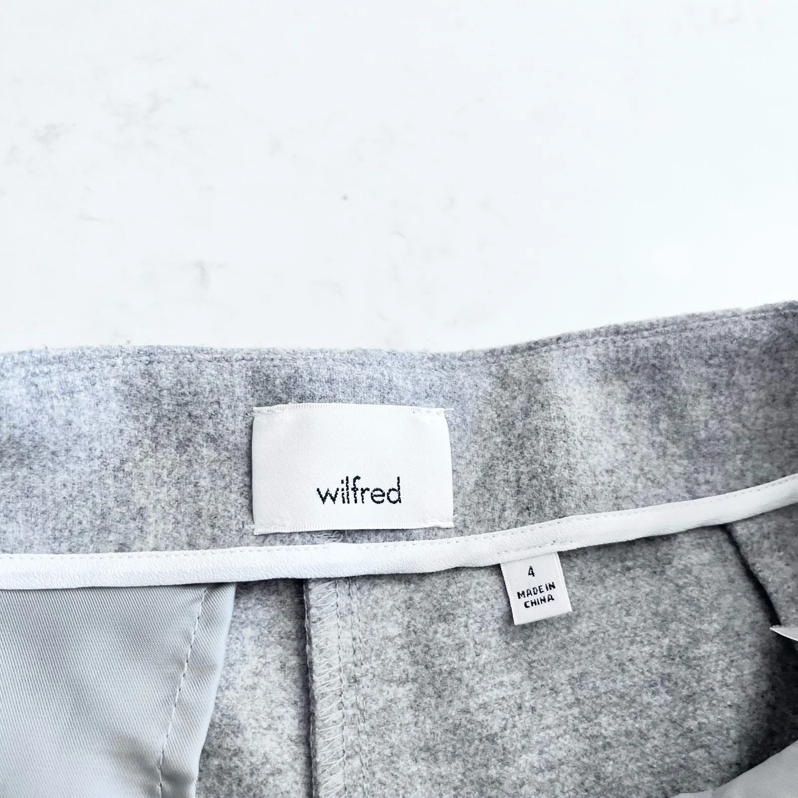 WILFRED Aritzia Chambery Wool Cashmere Blend Pleated Cropped Trouser Sz 4 Gray - Image 9