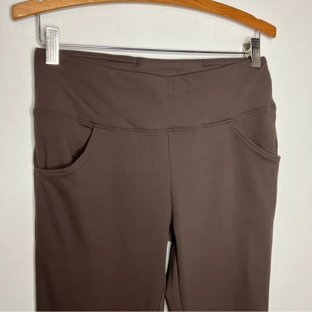 Ewedoos bootcut‎ yoga pants chocolate brown size large - Image 2