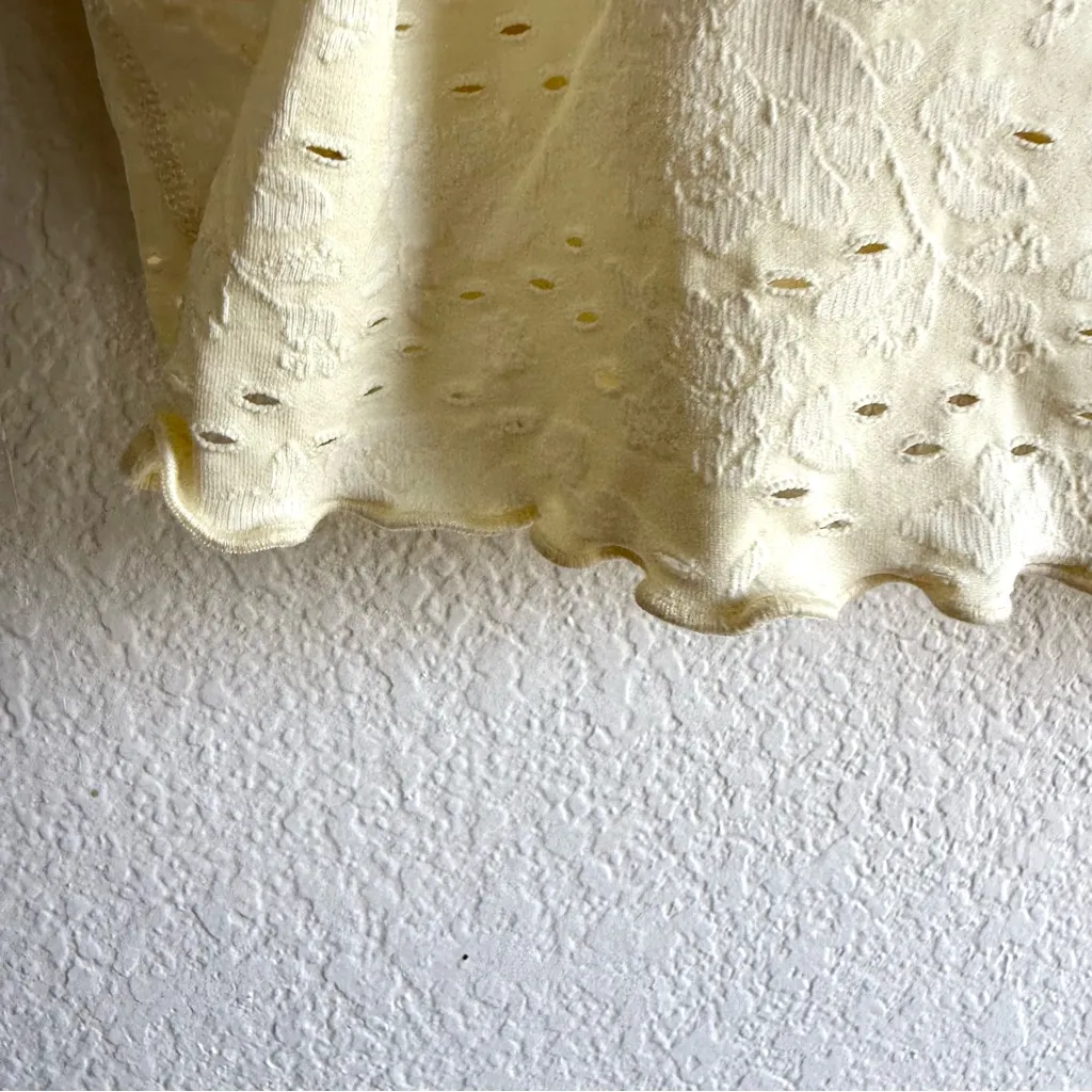 NWT Aerie Offline Womens Top Pale Yellow Floral Cropped Long Sleeve Size XXL - Image 8