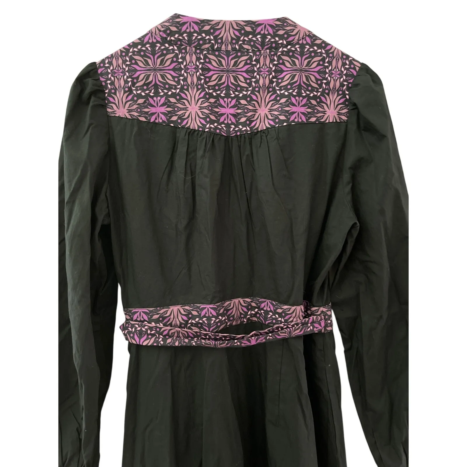 Allison New‎ York Madison Full Wrap Black & Purple Maxi Dress Size Medium - Image 11