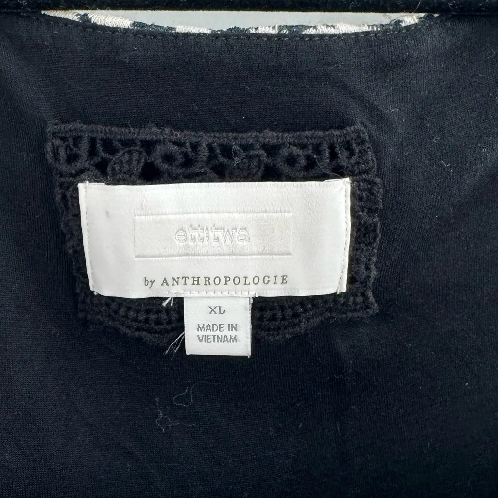 Ett:twa by Anthropologie Valery Structured Fit & Flare Black & White Knit Dress - Image 4