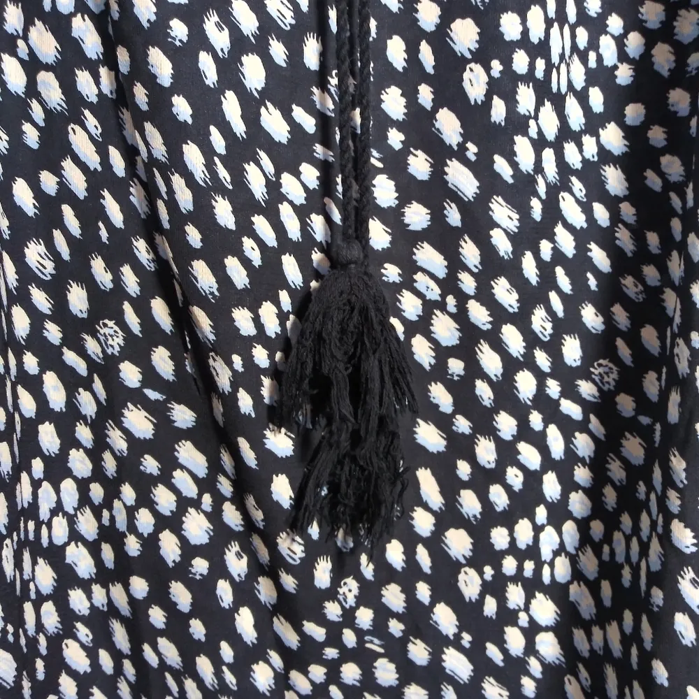 Grace & Emma Bohemian Animal Print Top Wide Flutter Sleeve Lightweight Size 3XL Black - Image 3