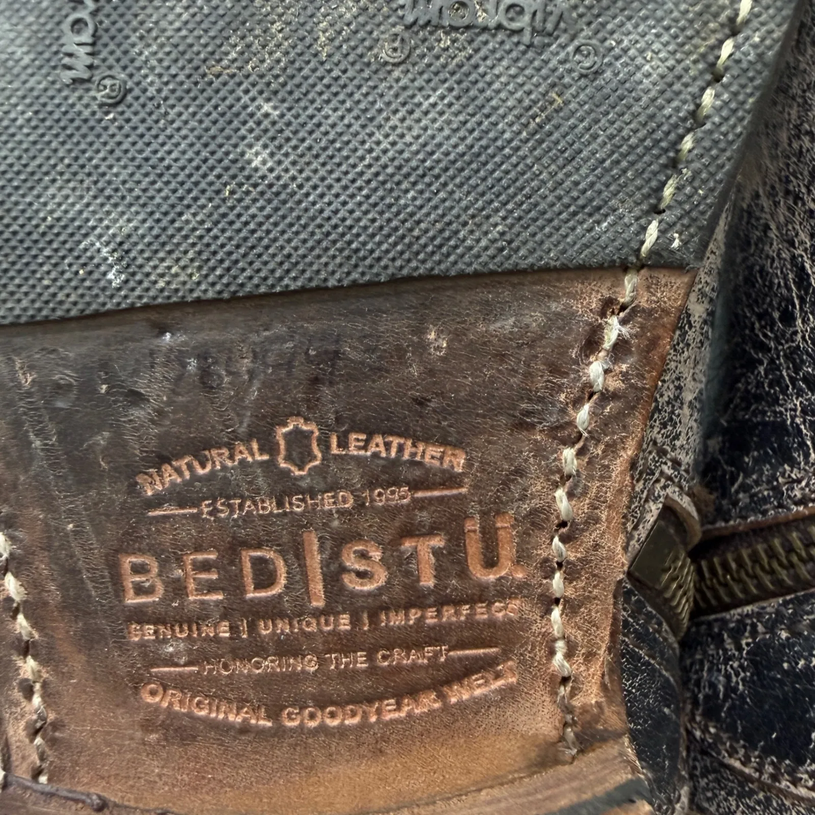 Bed|Stu BedStu tall leather black brown distressed riding boots women's 8.5 - Image 7
