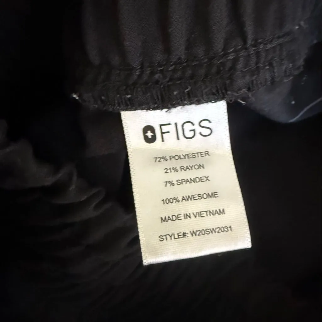 FIGS Black Scrub Set XS | Casma Top & Yola Pants | Technical Collection - Image 3