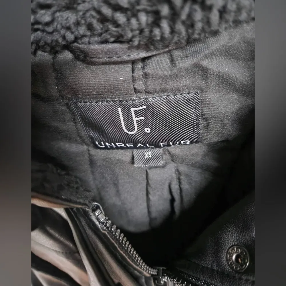 Unreal Fur Wet And Wild Faux Leather Jacket Size XS. H Black - Image 4