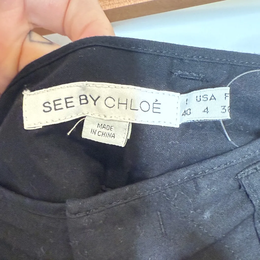 See by Chloe Black Sequin high rise Shorts - Size 4 - Image 2