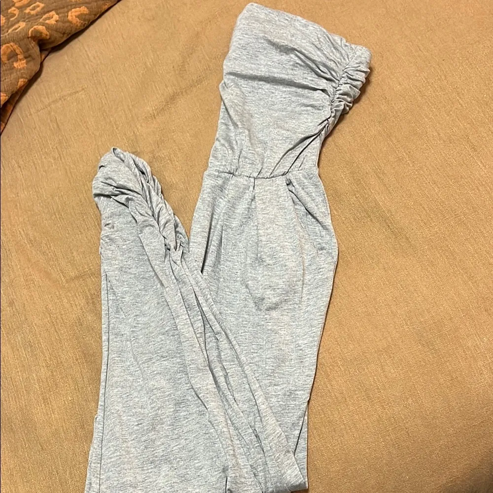 Altar'd State Gray Strapless Jumpsuit Casual Elegance - Image 3