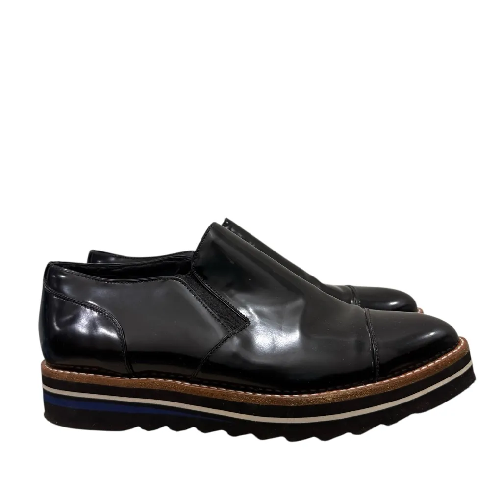 Vince Alona Black Patent Leather Slip On Oxford Loafer Dress Shoes 9 - Image 2