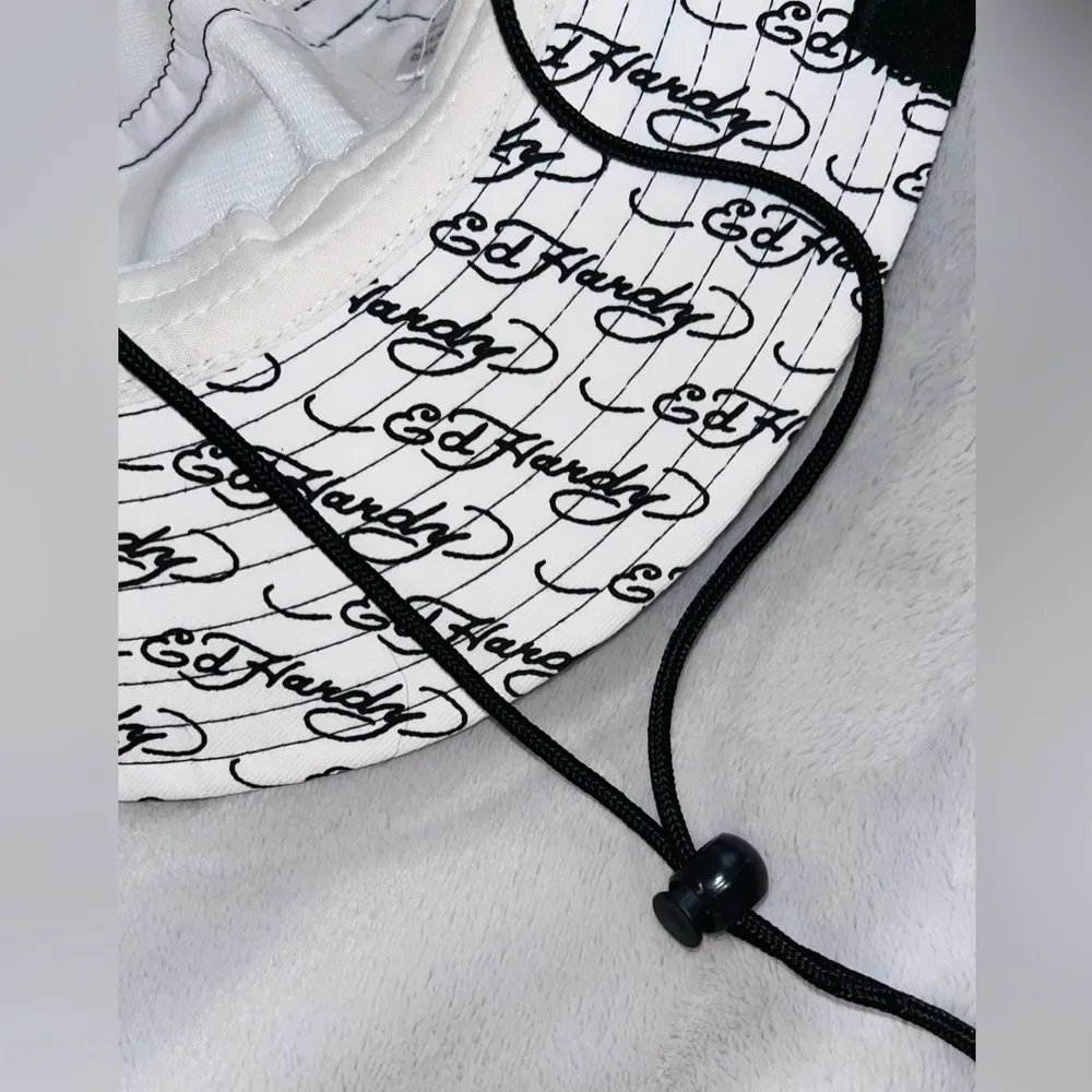 Ed Hardy  Floppy Bucket Sun Hat w Drawstring NWT! - Image 7