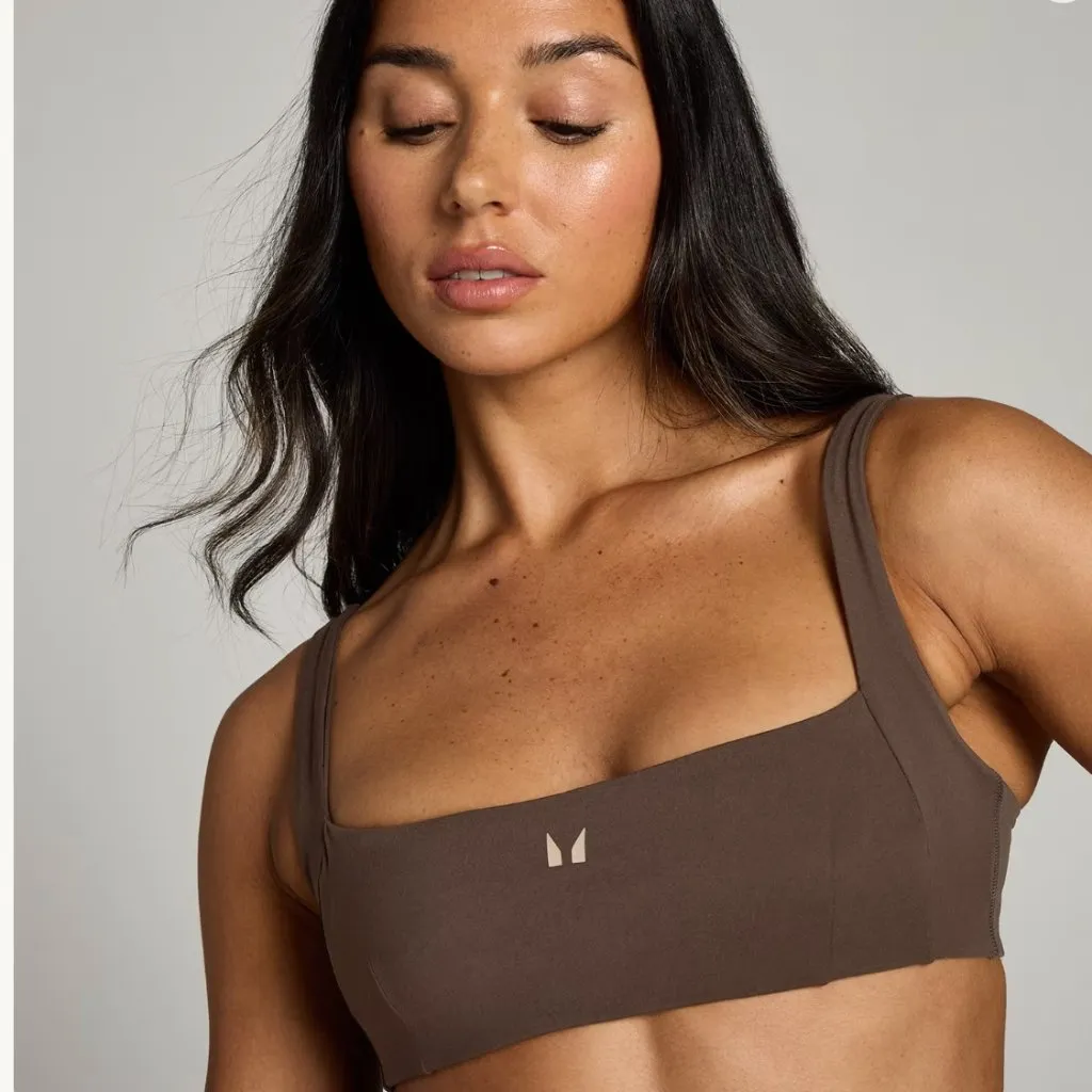 NWT MP Studio Open Back Sports Bra in Chocolate Brown Size Small - Image 2