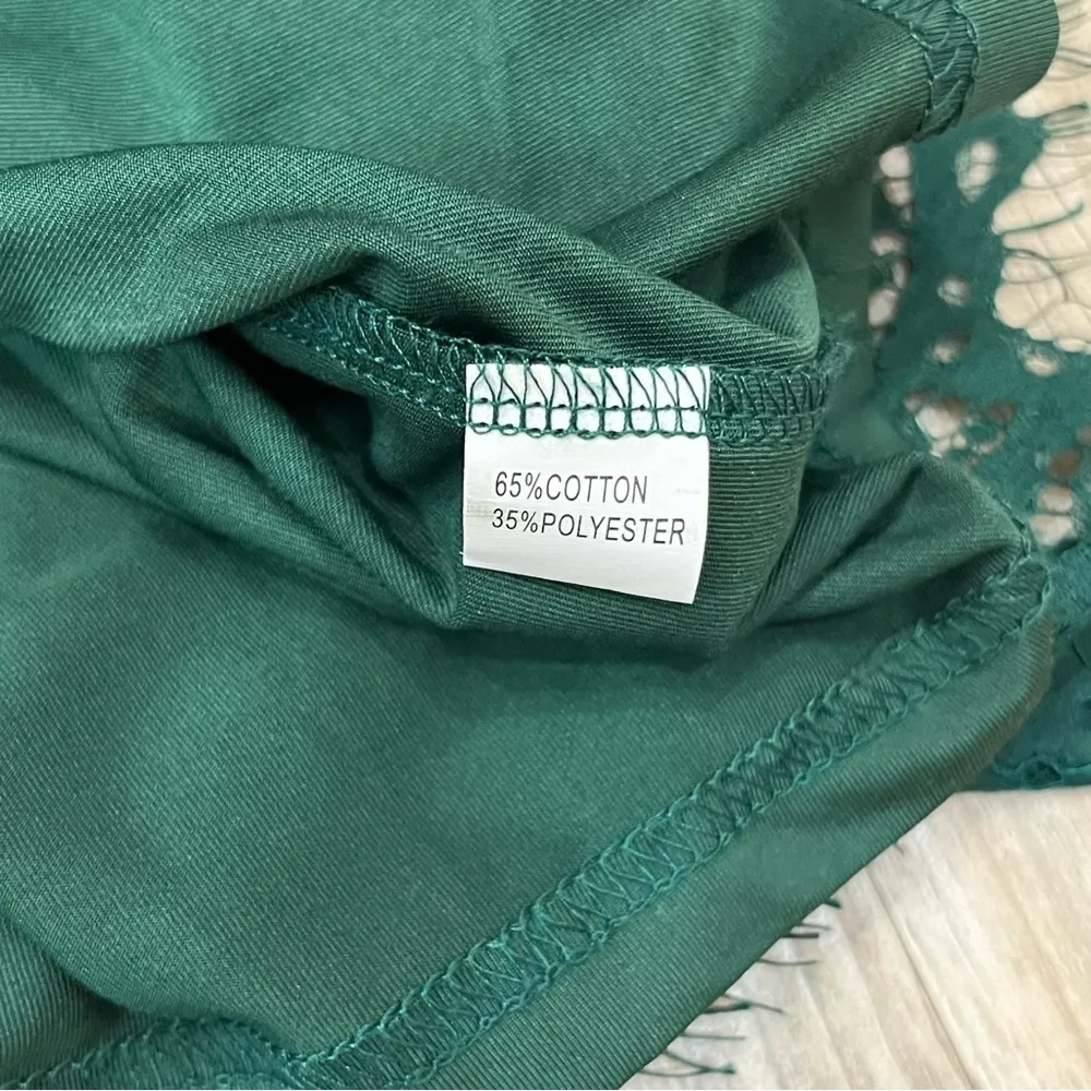 MEROKEETY Women's  Lace Cocktail midi Dress Crew Neck small green - Image 8